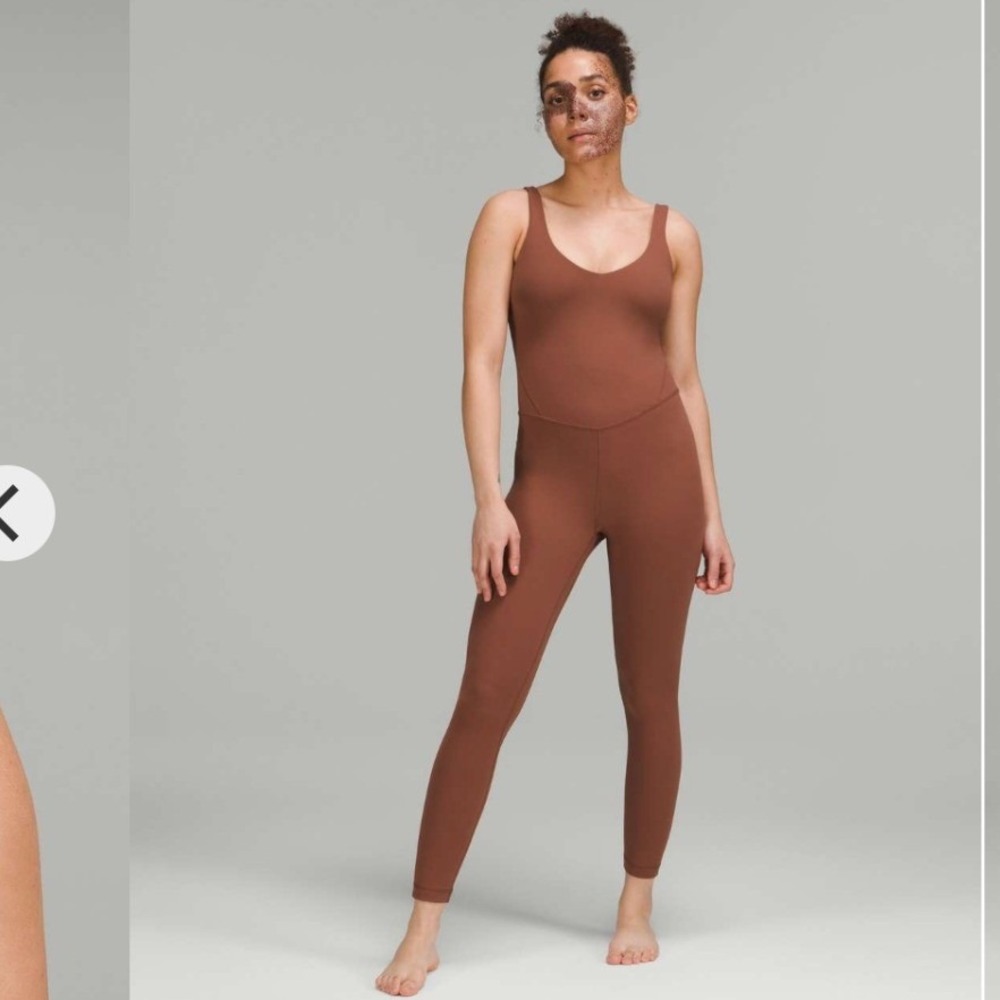 NEW Lululemon Align Bodysuit 25 Ancient Copper Nulu Jumpsuit Size 6 Layer W1DSIS